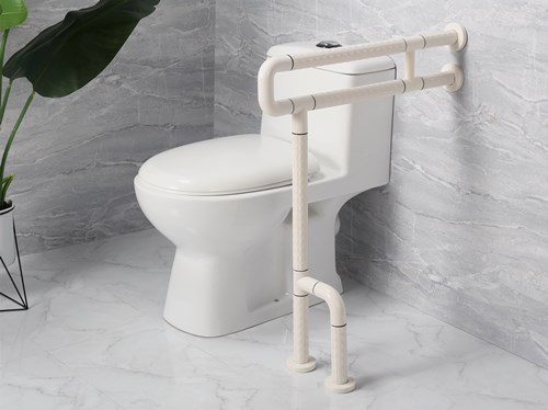 衛(wèi)生間扶手-白色U型落地扶手帶小腳殘疾人無(wú)障礙扶手老年人坐便器扶手